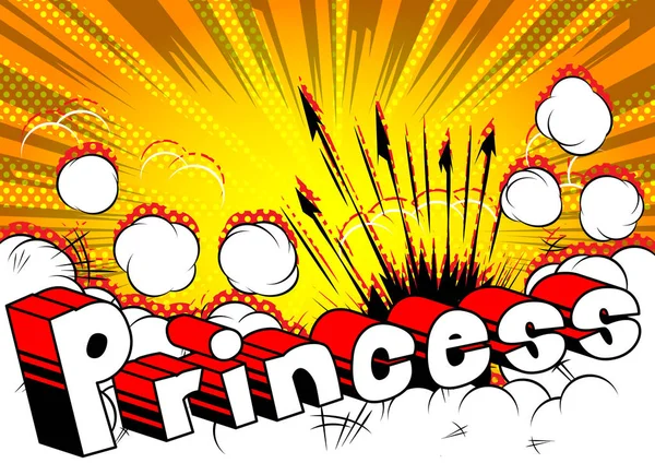 Princess Képregény Stílus Kifejezés Absztrakt Háttér — Stock Vector