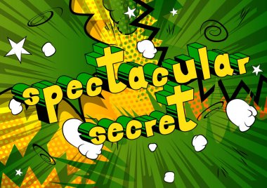 Muhteşem Secret - çizgi roman tarzı ifade arka plan üzerinde.