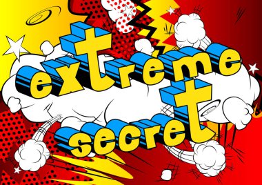 Aşırı gizli - çizgi roman tarzı ifade arka plan üzerinde.