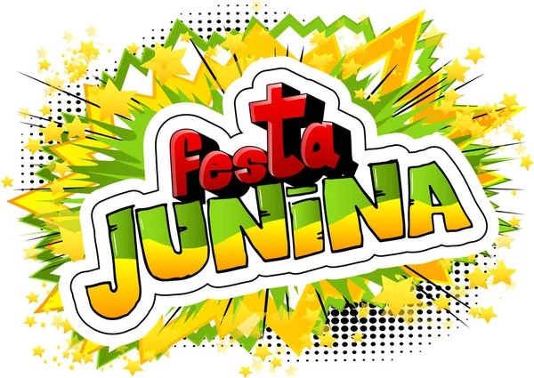 Готель Festa Junina Коміксів Стилі Векторні Ілюстрації Партії Плакаті Бразилії — стоковий вектор