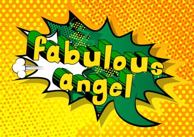 Muhteşem melek - çizgi roman tarzı ifade arka plan üzerinde.