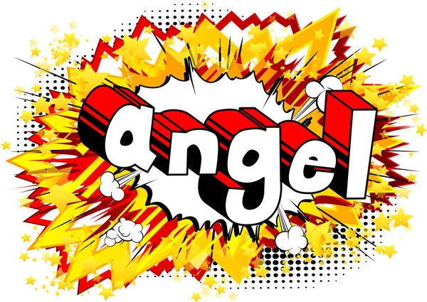 Angel Comic Book Style Phrase Abstract Background — Stock Vector