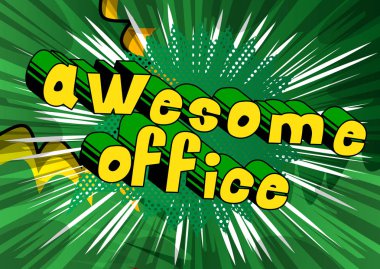 Korku veren ofis - çizgi roman tarzı ifade arka plan üzerinde.