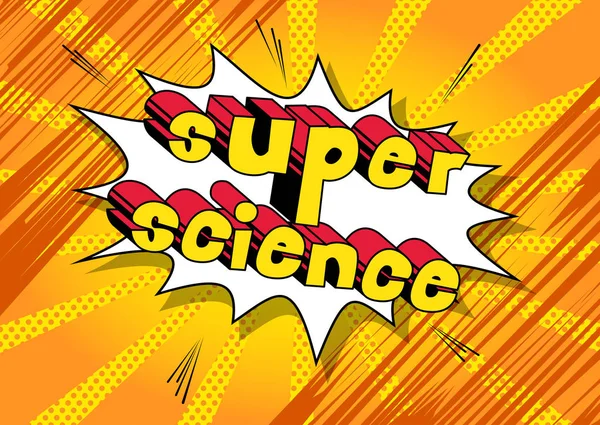 Super Science Phrase Style Sur Fond Abstrait — Image vectorielle