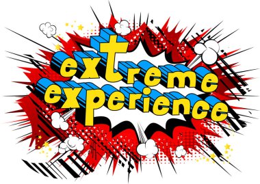 Aşırı deneyim - çizgi roman tarzı ifade arka plan üzerinde.