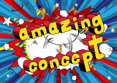 Şaşırtıcı kavramı - çizgi roman tarzı ifade arka plan üzerinde.