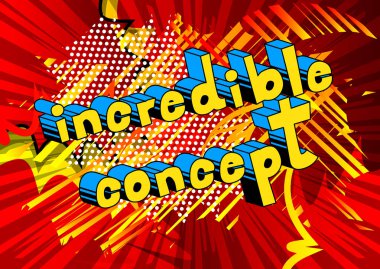 İnanılmaz Konsept - çizgi roman tarzı ifade arka plan üzerinde.