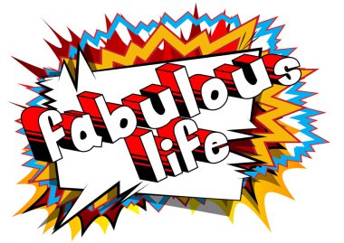 Muhteşem hayat - çizgi roman tarzı ifade arka plan üzerinde.