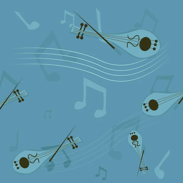 Vector Abstracto Fondo Musical Estilo Caricatura Diseño Gráfico Con Violín — Archivo Imágenes Vectoriales