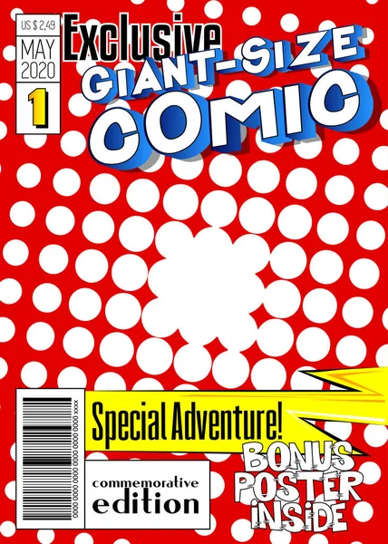 Portada Cómic Editable Con Fondo Explosión Simple Ilustración Vectorial — Archivo Imágenes Vectoriales