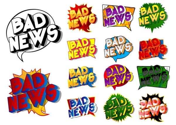 Bad News Comic Book Style Word Abstract Background — Stock Vector