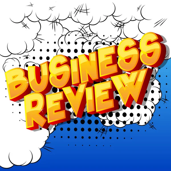 Business Review Stripboekstijl Woord Abstracte Achtergrond — Stockvector