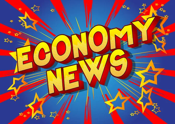 Economy News Stripboekstijl Woord Abstracte Achtergrond — Stockvector