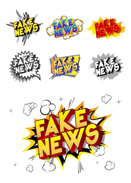Fake News Comic Styl Slovo Abstraktním Pozadí — Stockový vektor