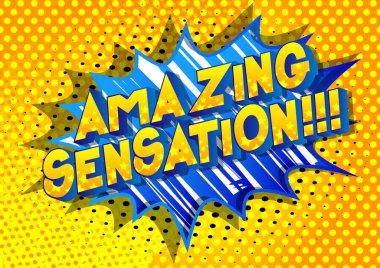 İnanılmaz bir duygu!! - Soyut arkaplan üzerine çizgi roman tarzı kelime.