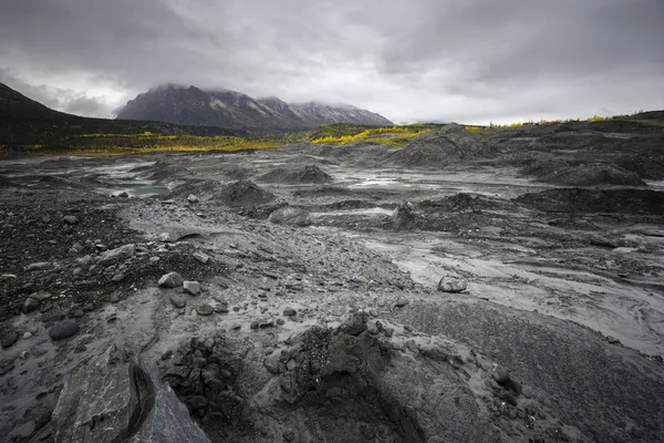 Glaciar Terrestre Alasca Está Lentamente Desaparecido Devido Aquecimento Global Paisagem — Fotografia de Stock