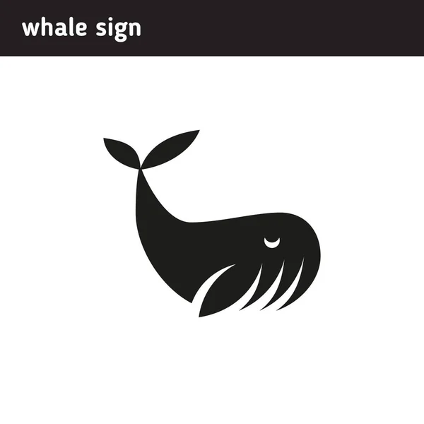 Wieloryb logo, wykonane w jednym kolorze — Wektor stockowy