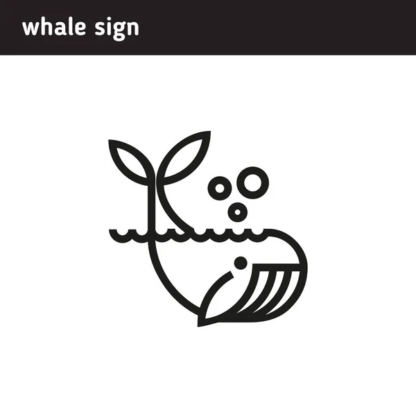 Logo w formie linii wieloryba wykonane — Wektor stockowy