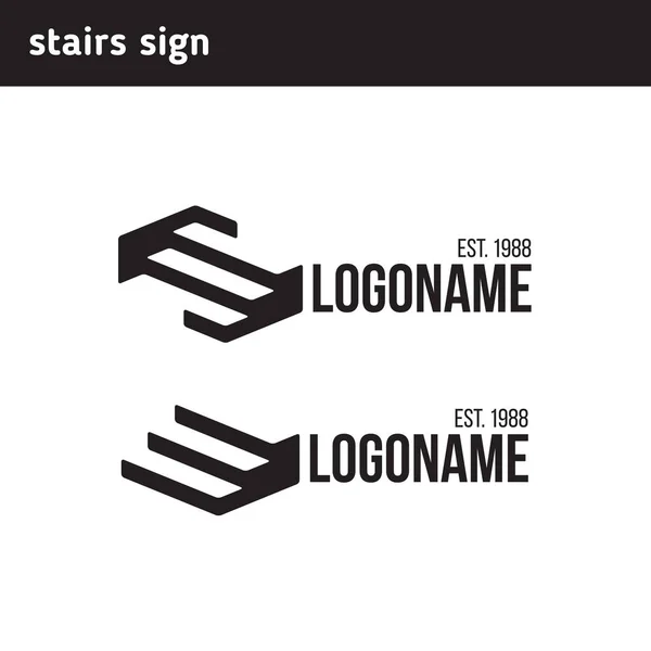 Dua logo dalam bentuk tangga - Stok Vektor