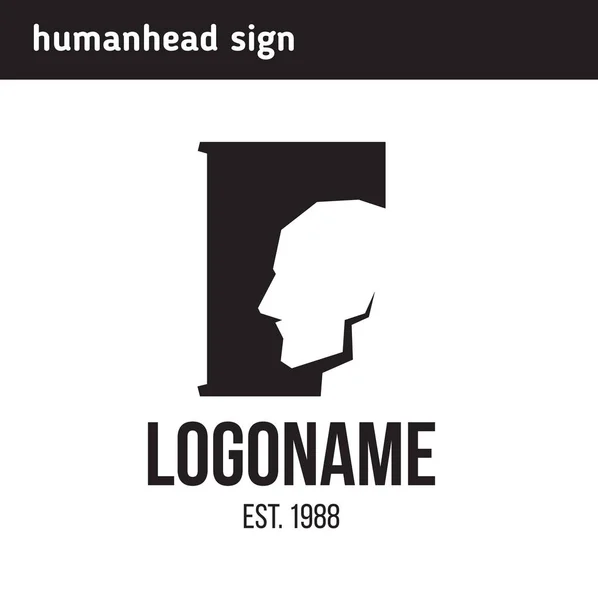 Logo tête d'homme dans le profil — Image vectorielle