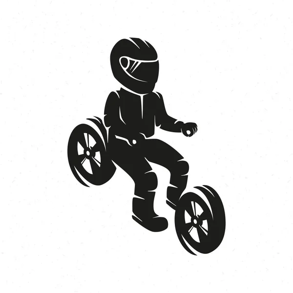 Imagen cómica de un motociclista — Vector de stock