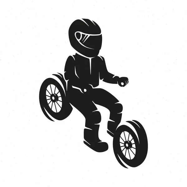 Komisk bild av en biker — Stock vektor