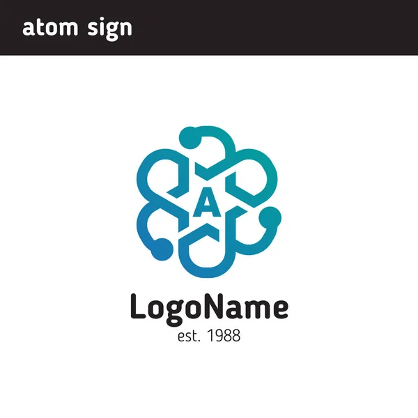 Assinar na forma de átomo para a empresa — Vetor de Stock