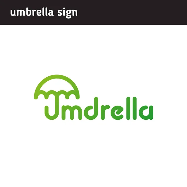 Logo in the form of an umbrella, with a unique writing — Stock Vector