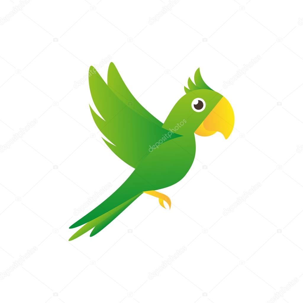 Sign flying green parrot