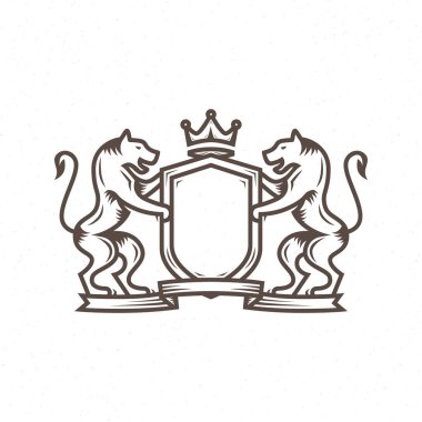 Hanedanlık armaları logo gravür tarzında