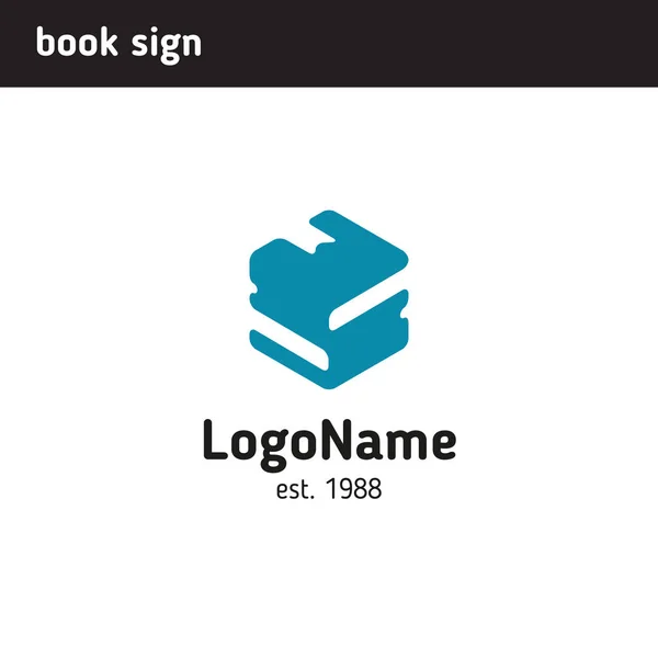 Logo kitap teke tek yatıyor — Stok Vektör