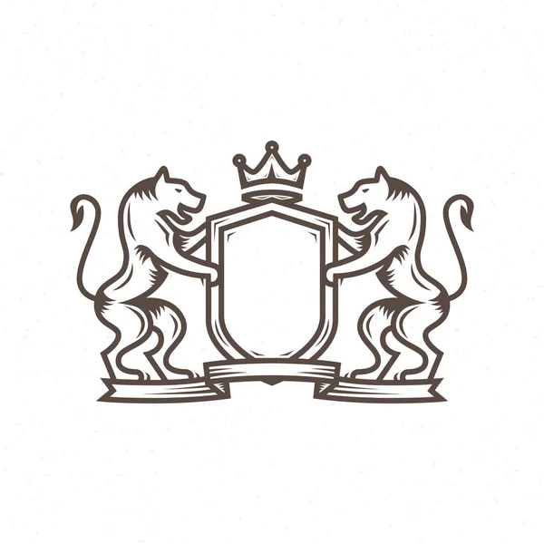 Hanedanlık armaları logo gravür tarzında — Stok Vektör
