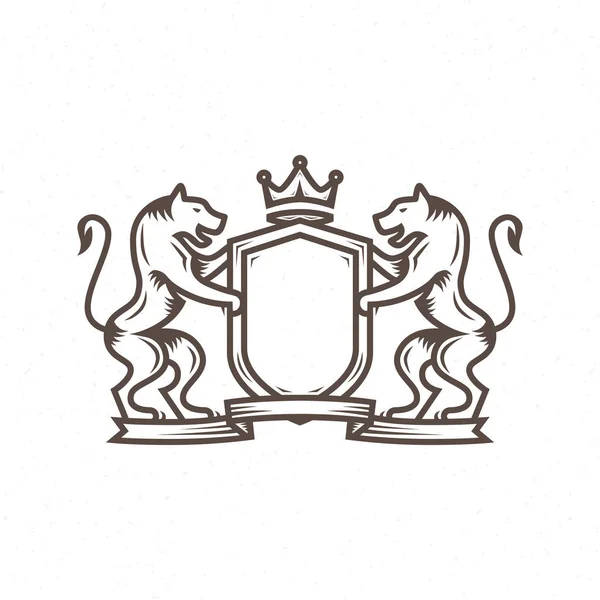 Heraldik-Logo im Stil der Gravur — Stockvektor