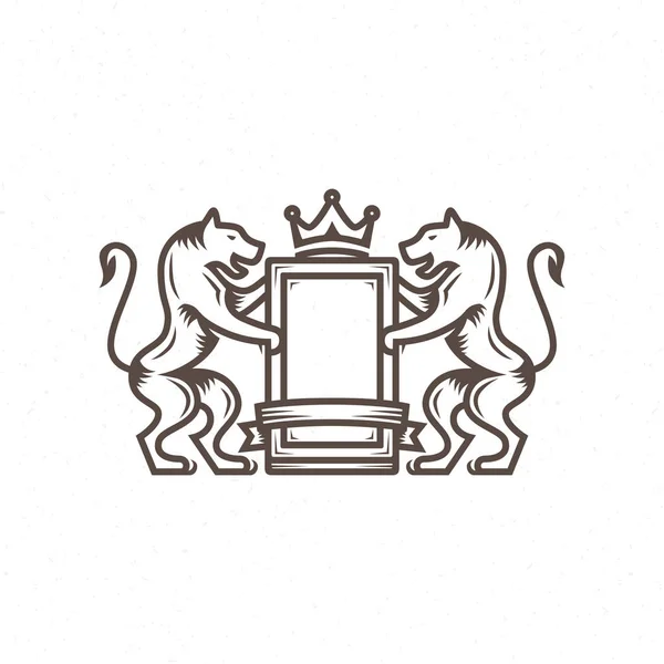 Heraldik-Logo im Stil der Gravur — Stockvektor