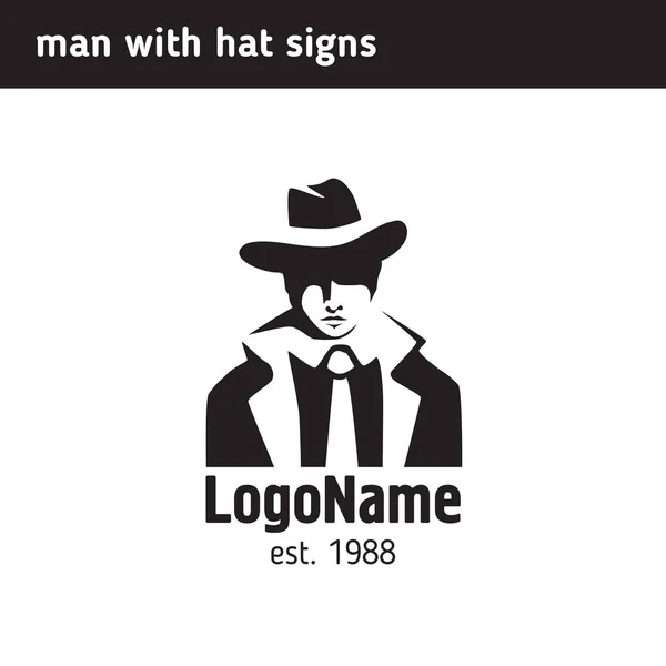 Логотип людини в капелюсі — стоковий вектор