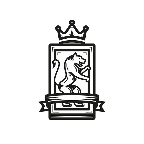 Heraldik Katze Logo der Linien — Stockvektor