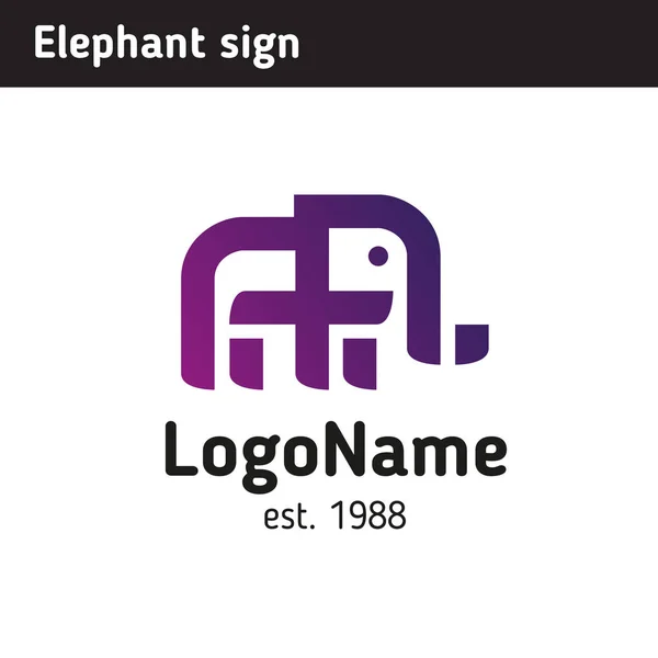 Logotipo na forma de um elefante — Vetor de Stock