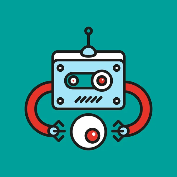 Robot d'illustration dans le travail — Image vectorielle