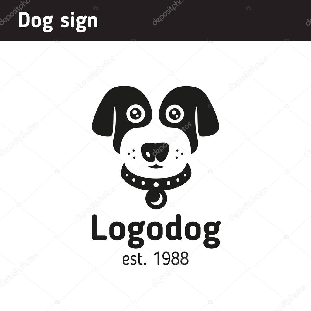 Sign of a pet, dog's face, for a store or a veterinary hospital