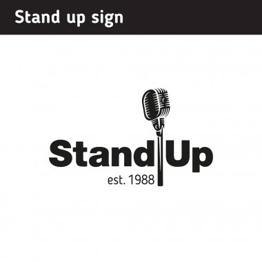 Logo için stand-up, mikrofon 