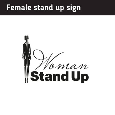 Erkek standup, siyah ve beyaz için logo