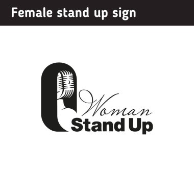 Erkek standup, siyah ve beyaz için logo