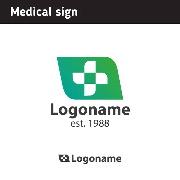 Logo cruz en hoja, tema medicina Vectores De Stock Sin Royalties Gratis