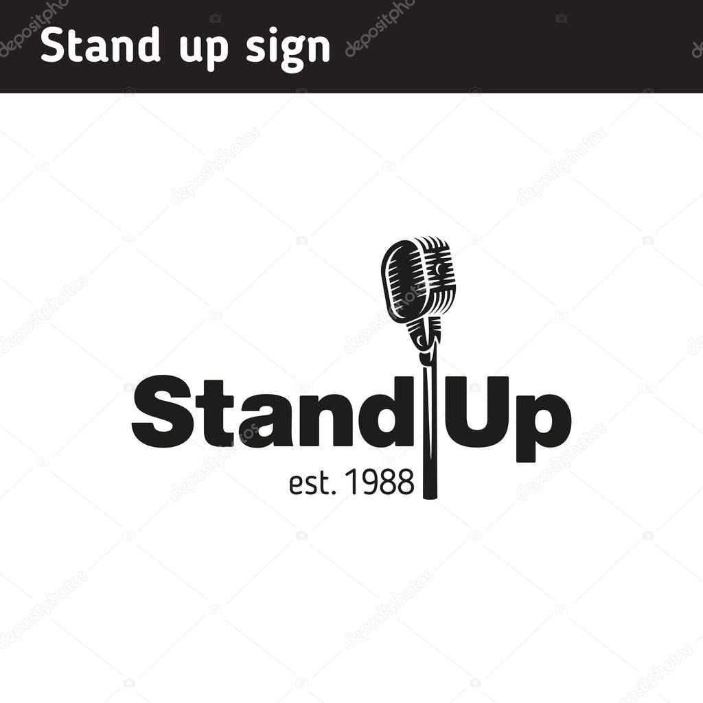 Logo for stand-up, microphone 