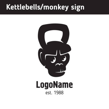 logo kettlebell bir maymunun yüz