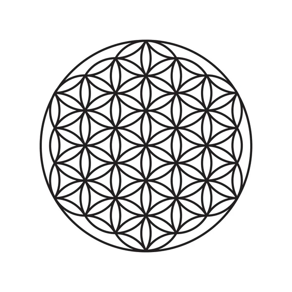 Signe d'une fleur de vie, un motif de cercles — Image vectorielle