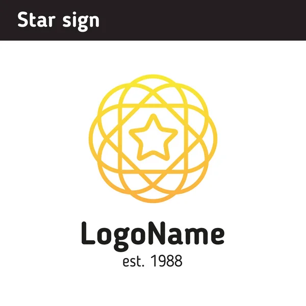 Jasné logo od linie, hvězda, do rámečku — Stockový vektor