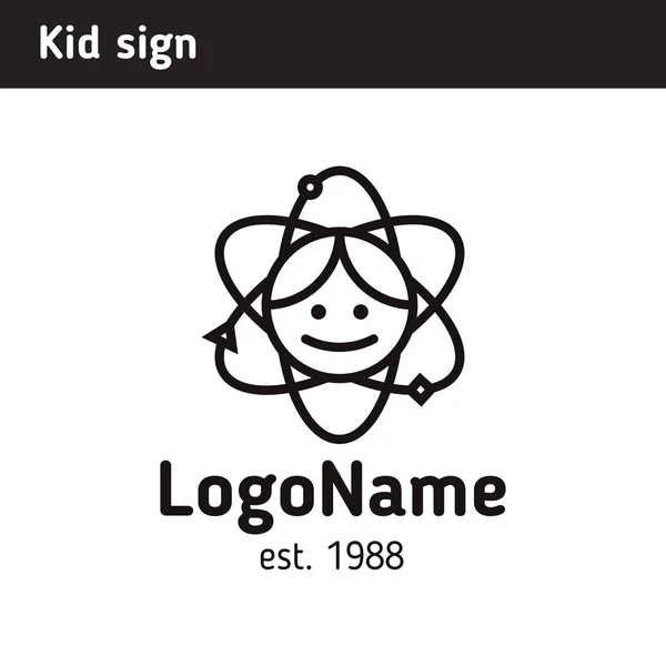 Çocuk eğitim konulu logosu — Stok Vektör