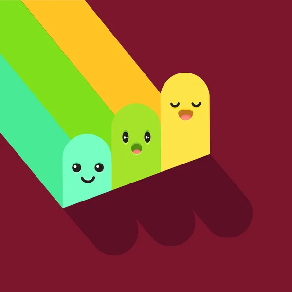 Illustration funny multi-colored fingers — Stock Vector