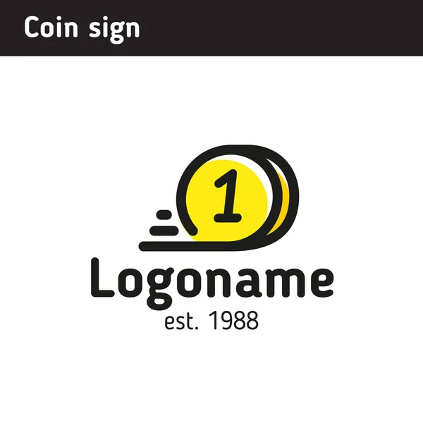 Logga i form av en snabb mynt, ett ämne av krypto valuta, en — Stock vektor